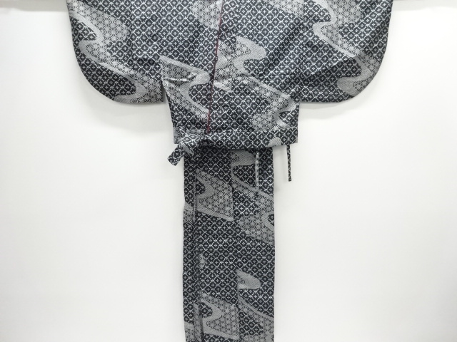 JAPANESE KIMONO / HITOE KOMON / TWO-PIECE / ORIGAMI CRANE & ASANOHA 
